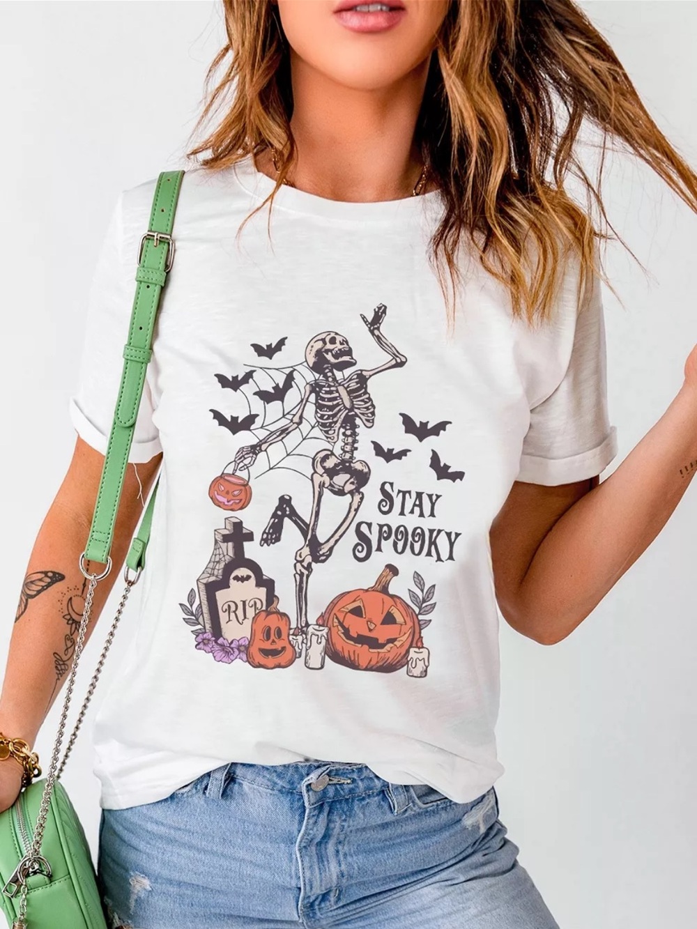 ⭐️ Stay Spooky White Halloween Graphic Tee